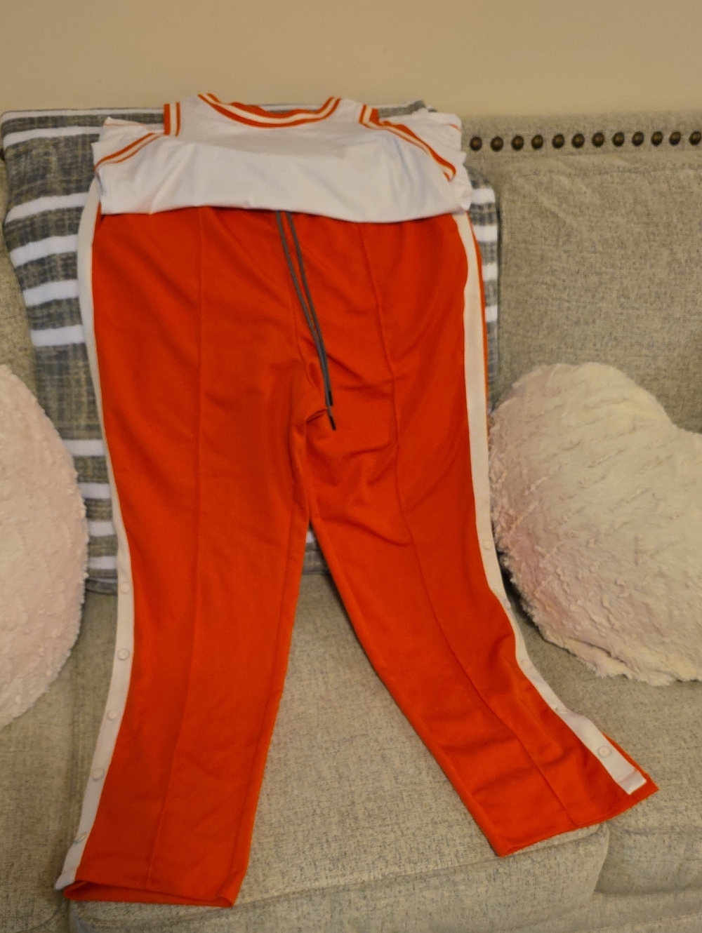 Hunter for Target Bright Orange Track Pants with White Side Stripes
